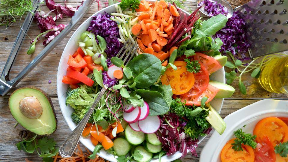 Colourful plate of salad