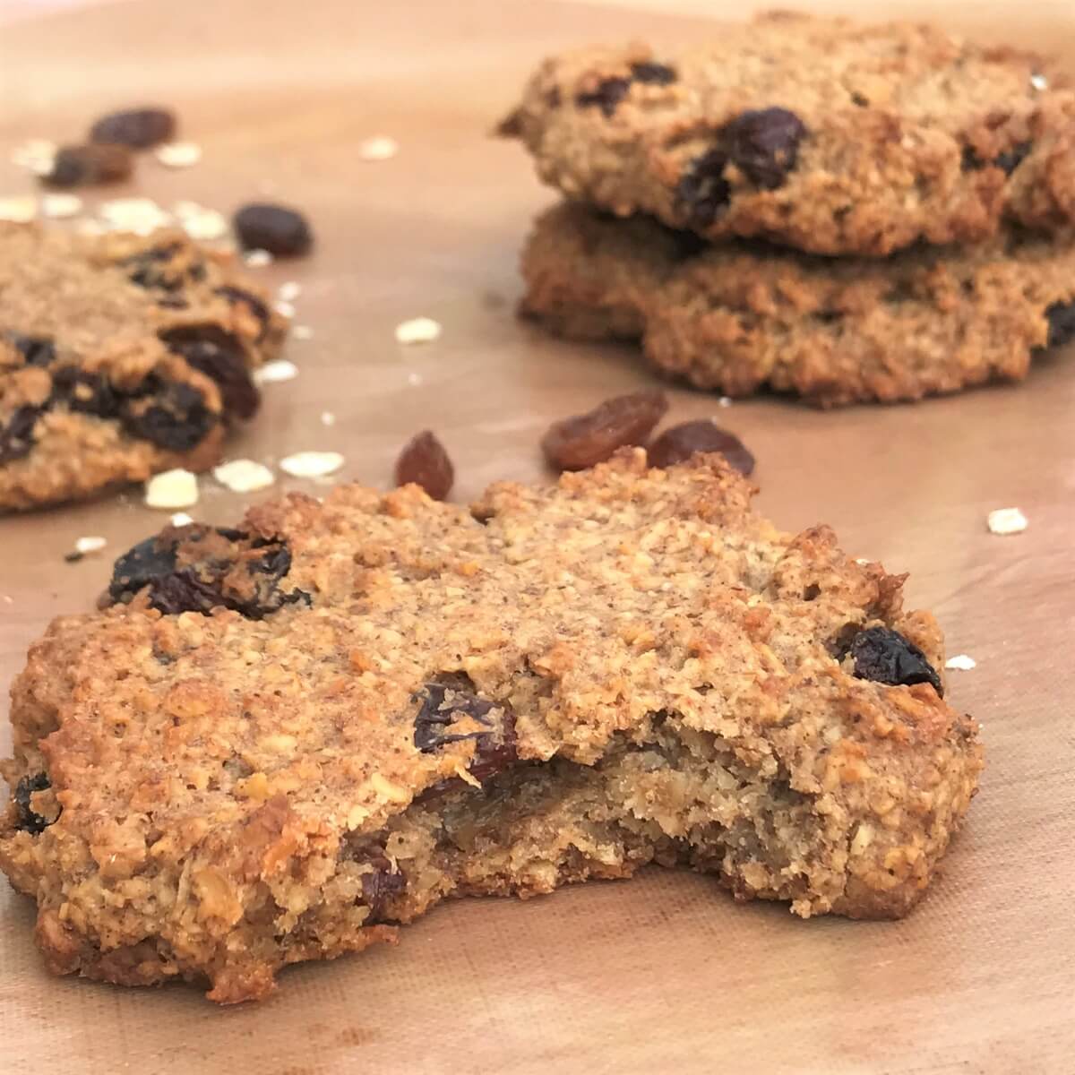 Healthy Oat and Raisin Cookies (Sugar Free) Cinnamon and Kale