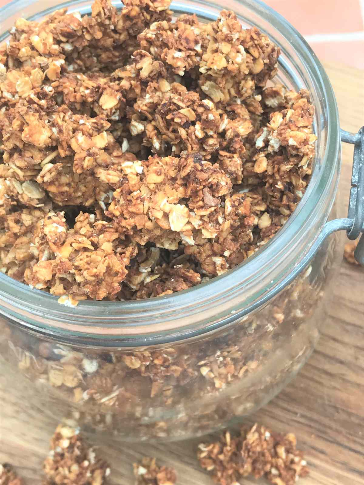 Healthy granola in a jar