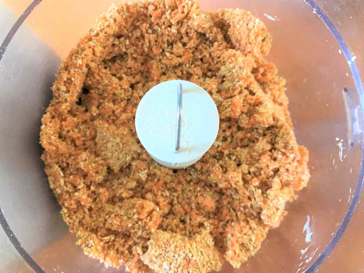 Carrot and oats in food processor