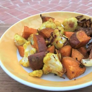 Roast cauliflower and sweet potato