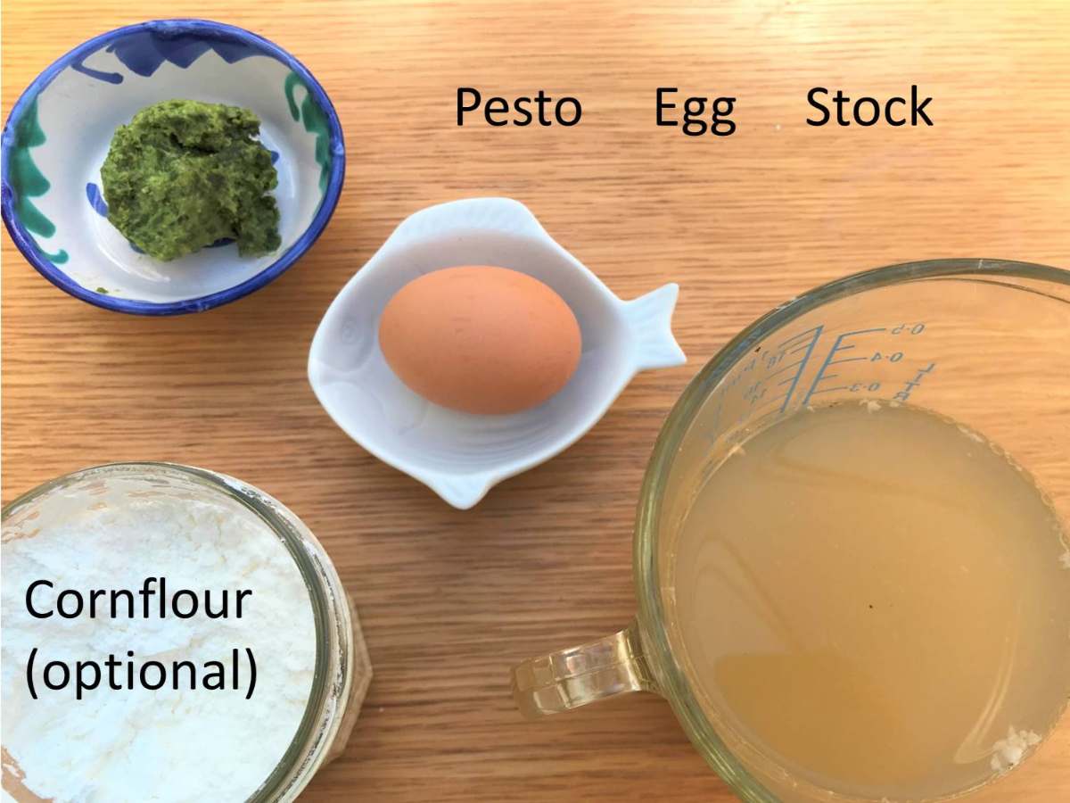 Egg drop pesto soup ingredients