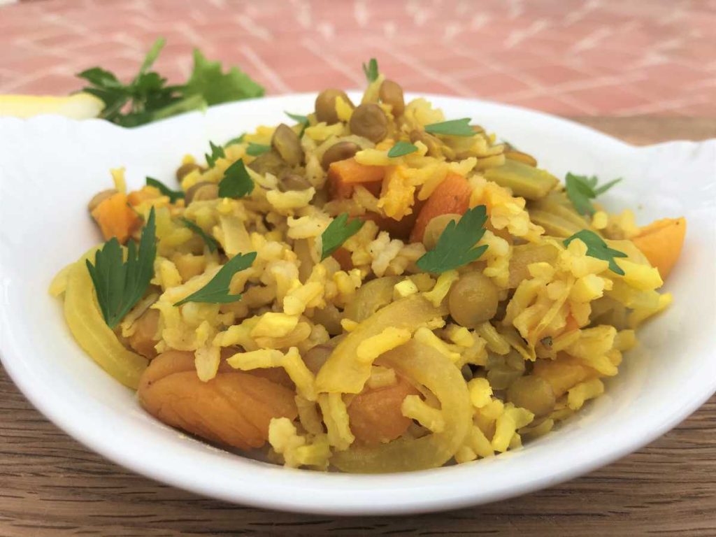 How to eat more fibre - brown rice pilaf