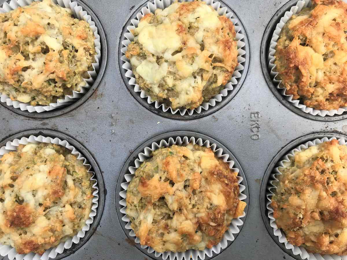 Savoury muffins in baking tin
