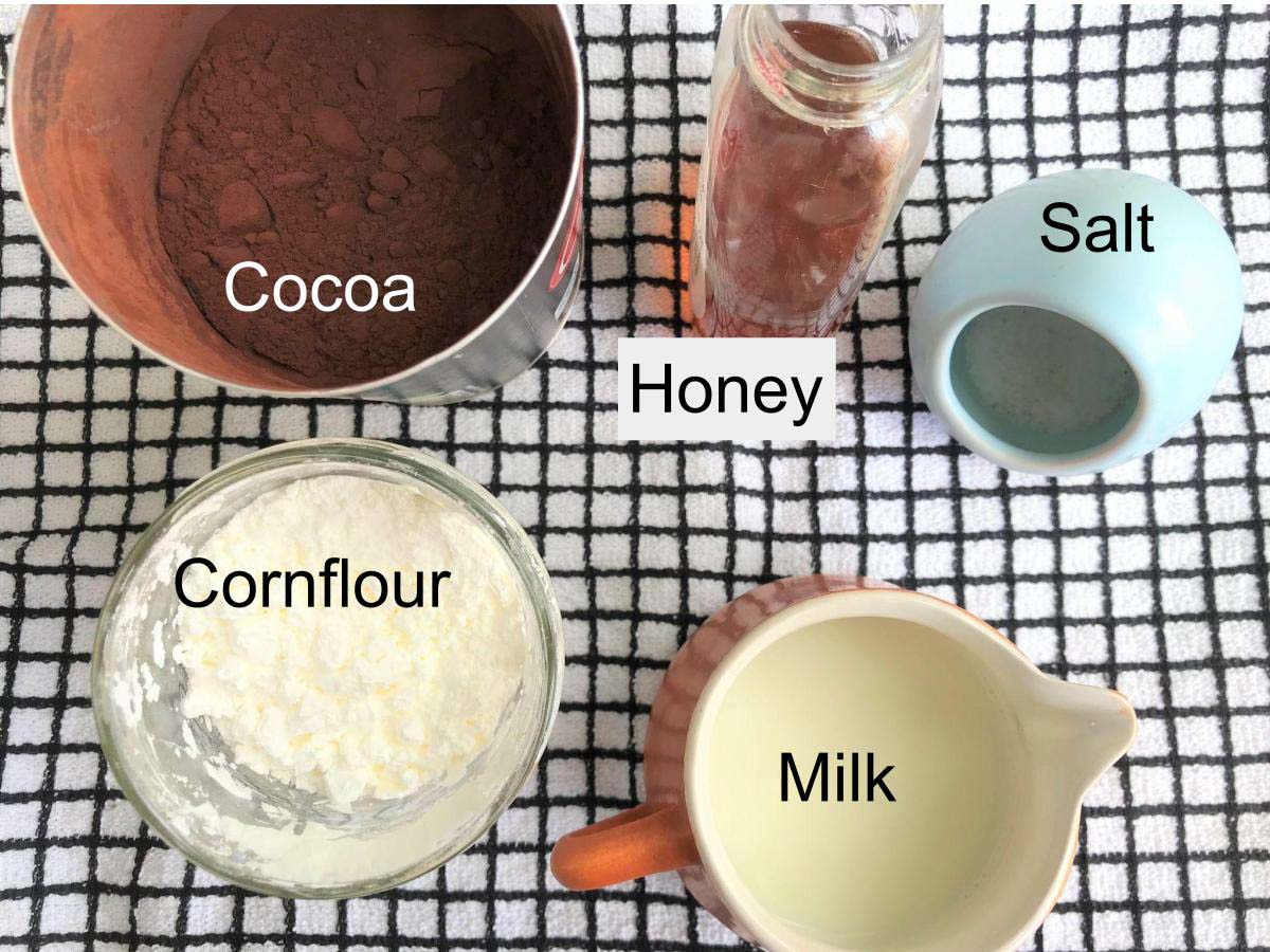 Ingredients for healthy chocolate sauce