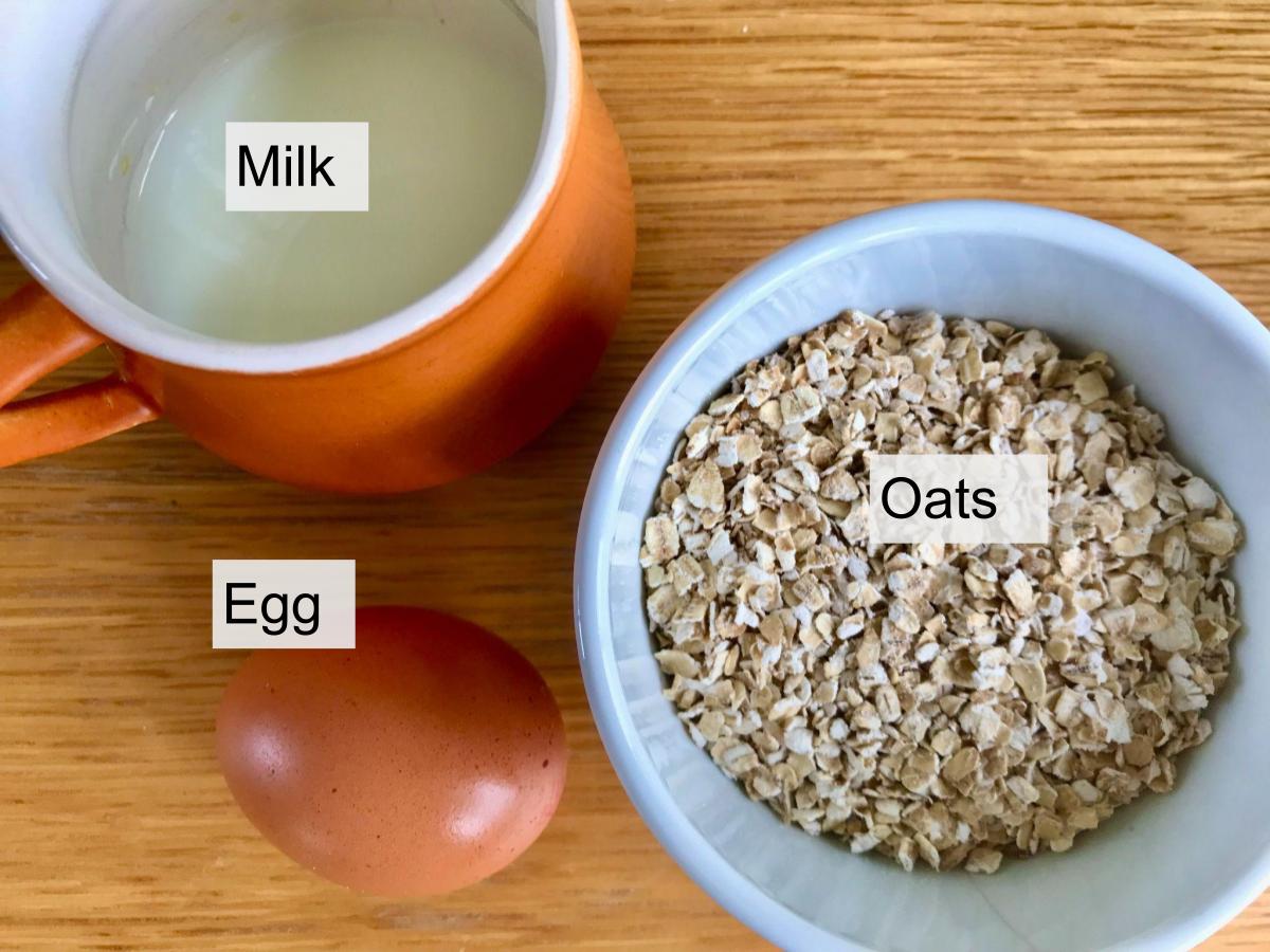 Ingredients for oat flour pancakes