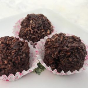 Healthy chocolate coconut truffles