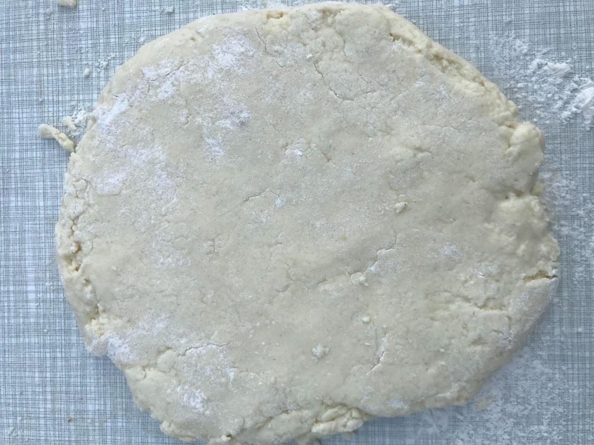 Rolling out GF scone dough