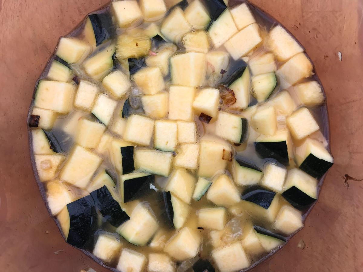 Add marrow to the pan