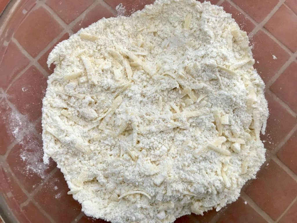 Rubbed in butter and GF flour with cheese