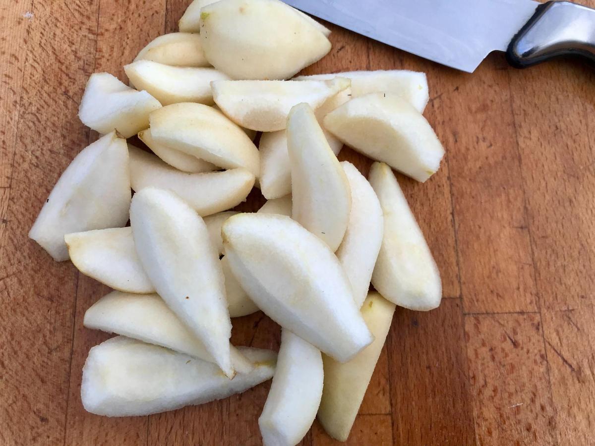 Quartered pears