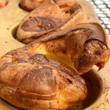 Gluten free Yorkshire pudding in tin
