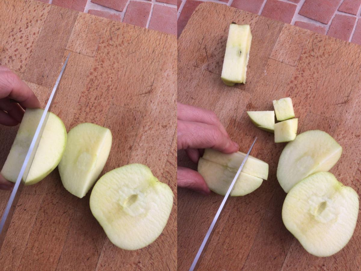 How to chop apples