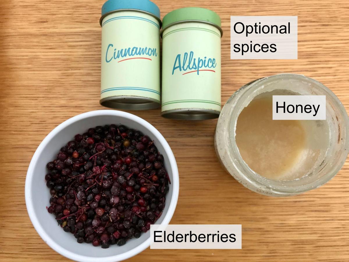 Ingredients for elderberry cordial
