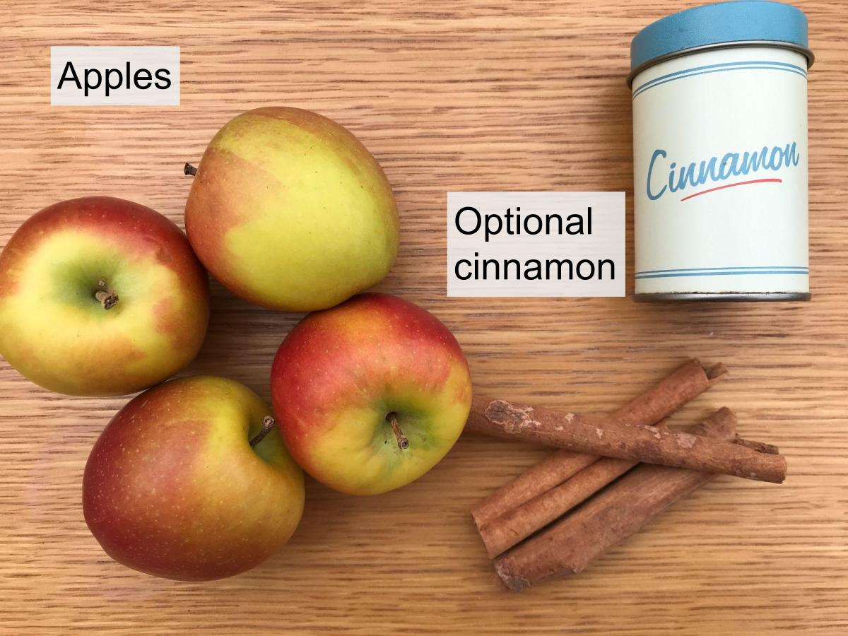 Ingredients for healthy stewed apples no sugar
