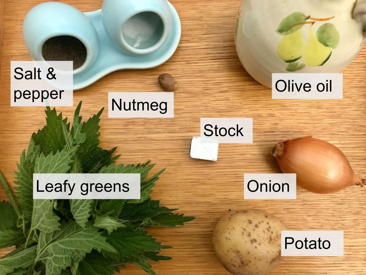 Ingredients for super green soup