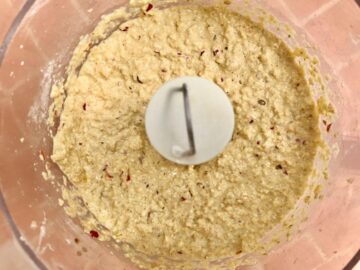 Muffin mixture in food processor