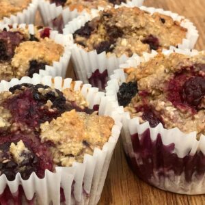 Blackberry oatmeal muffins