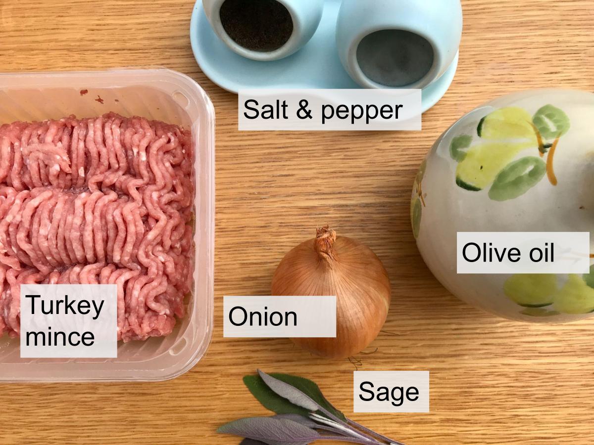 Ingredients for turkey burgers