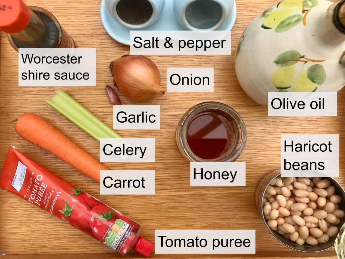 Ingredients for healthy baked beans