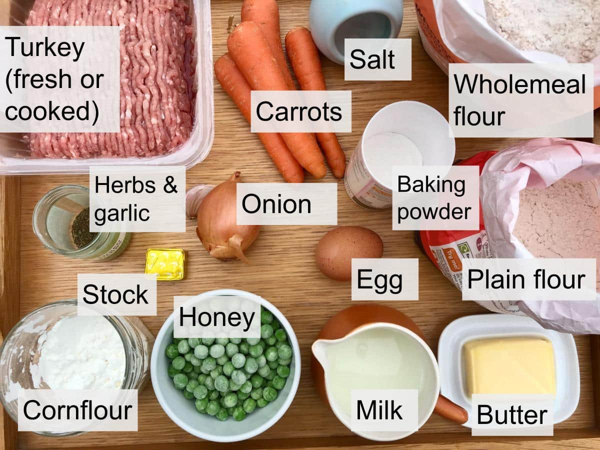 Ingredients for turkey cobbler