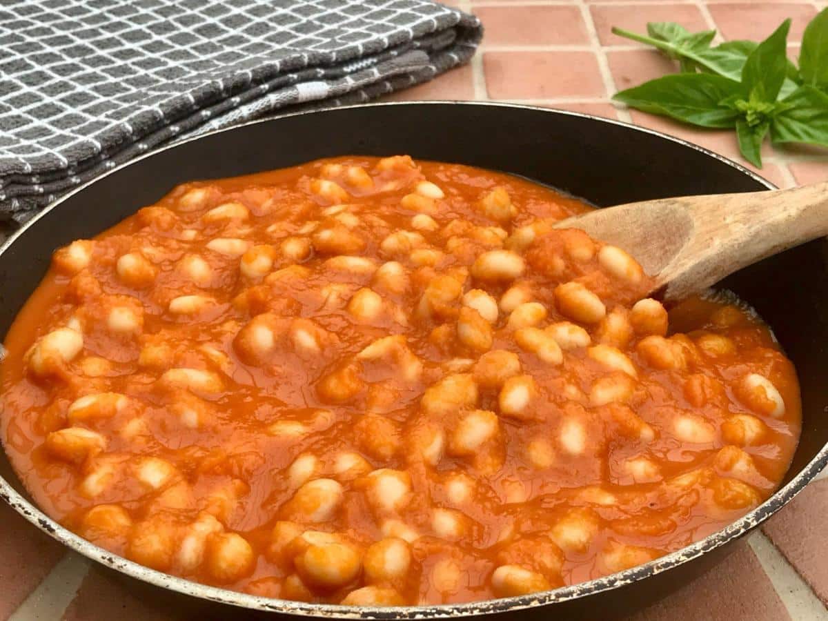Pan of homemade beans