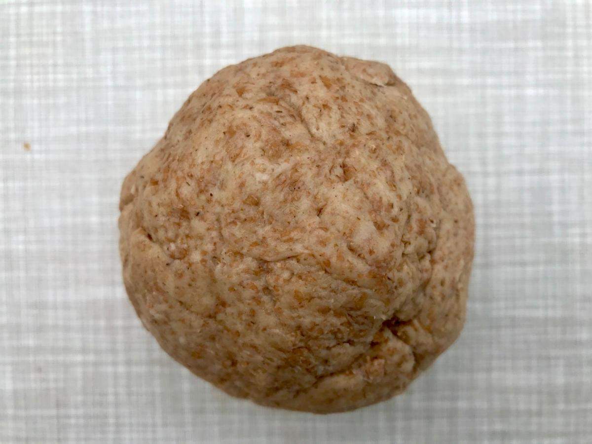 Raw wholemeal pastry dough.