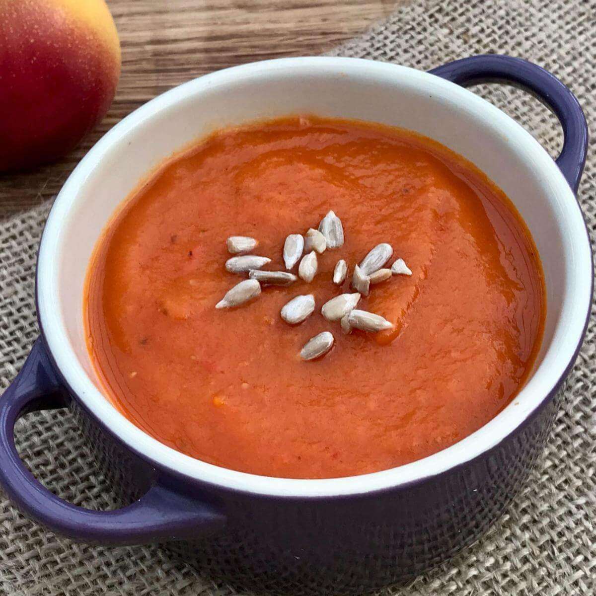 Easy Sweet Potato and Red Pepper Soup Cinnamon and Kale