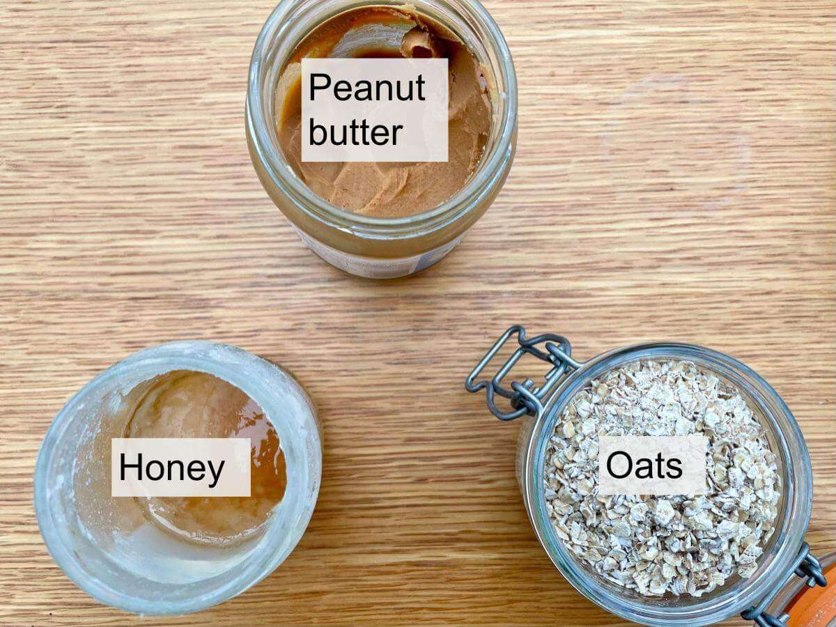 Peanut butter, oats, honey.