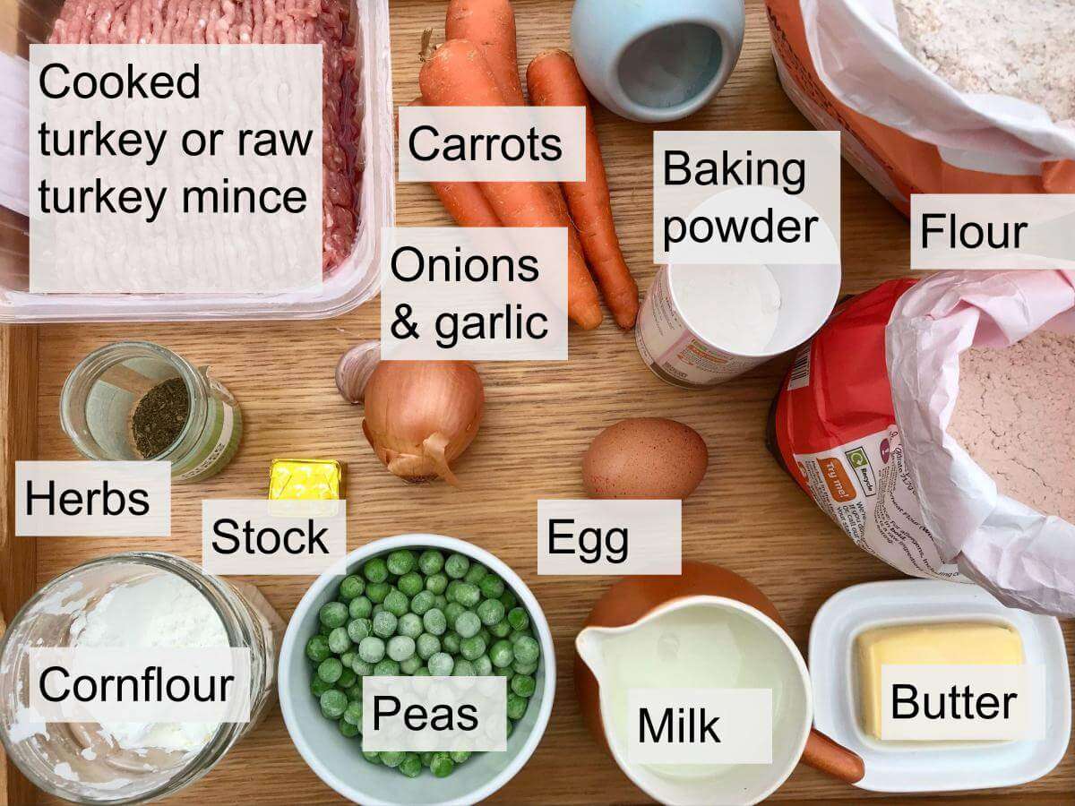 Ingredients for turkey cobbler.