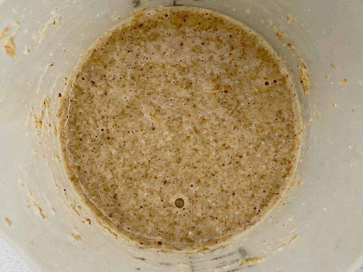 Pancake batter in jug.