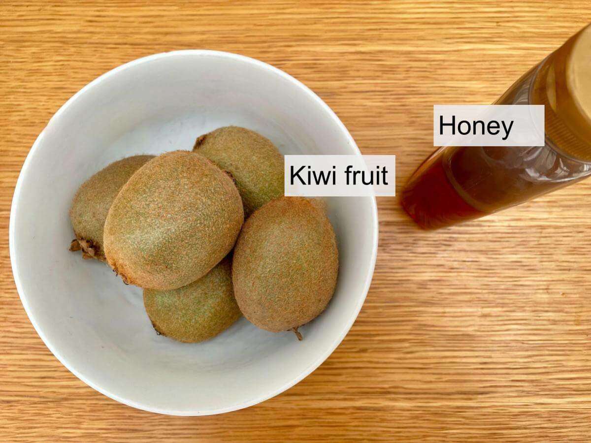 Kiwi fruit and honey.