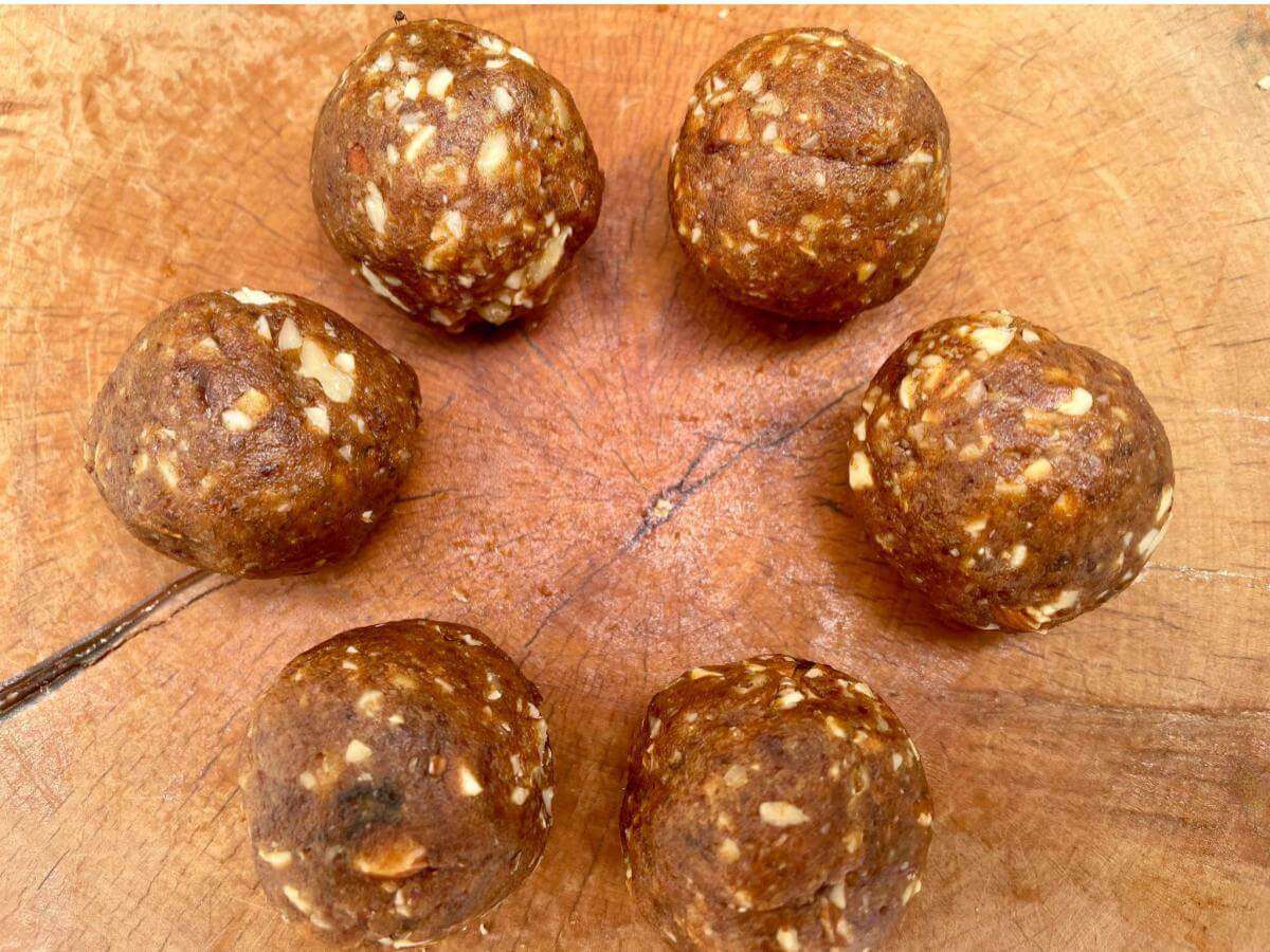 Balls of Nakd bar mixture.