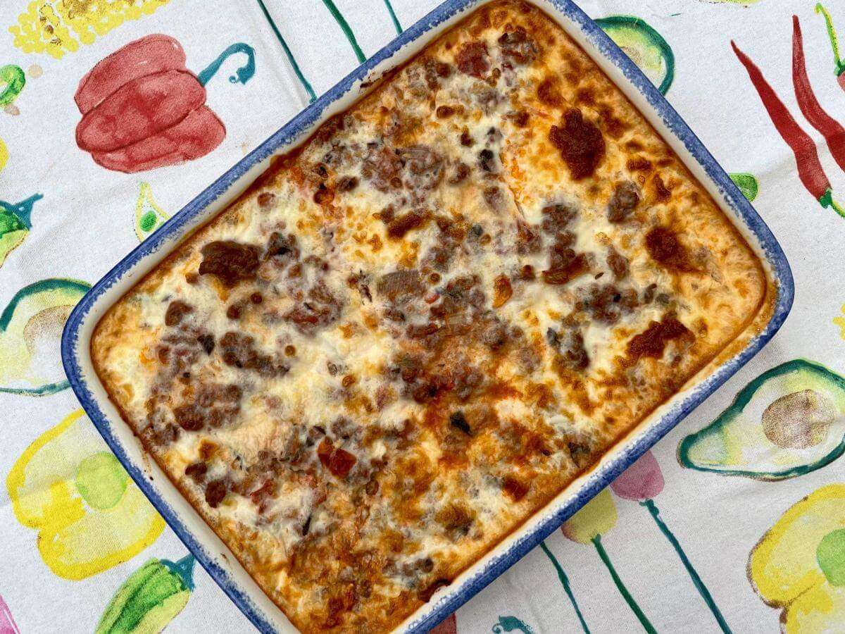 Healthy courgette moussaka.