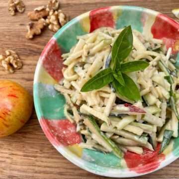 Courgette and apple slaw.