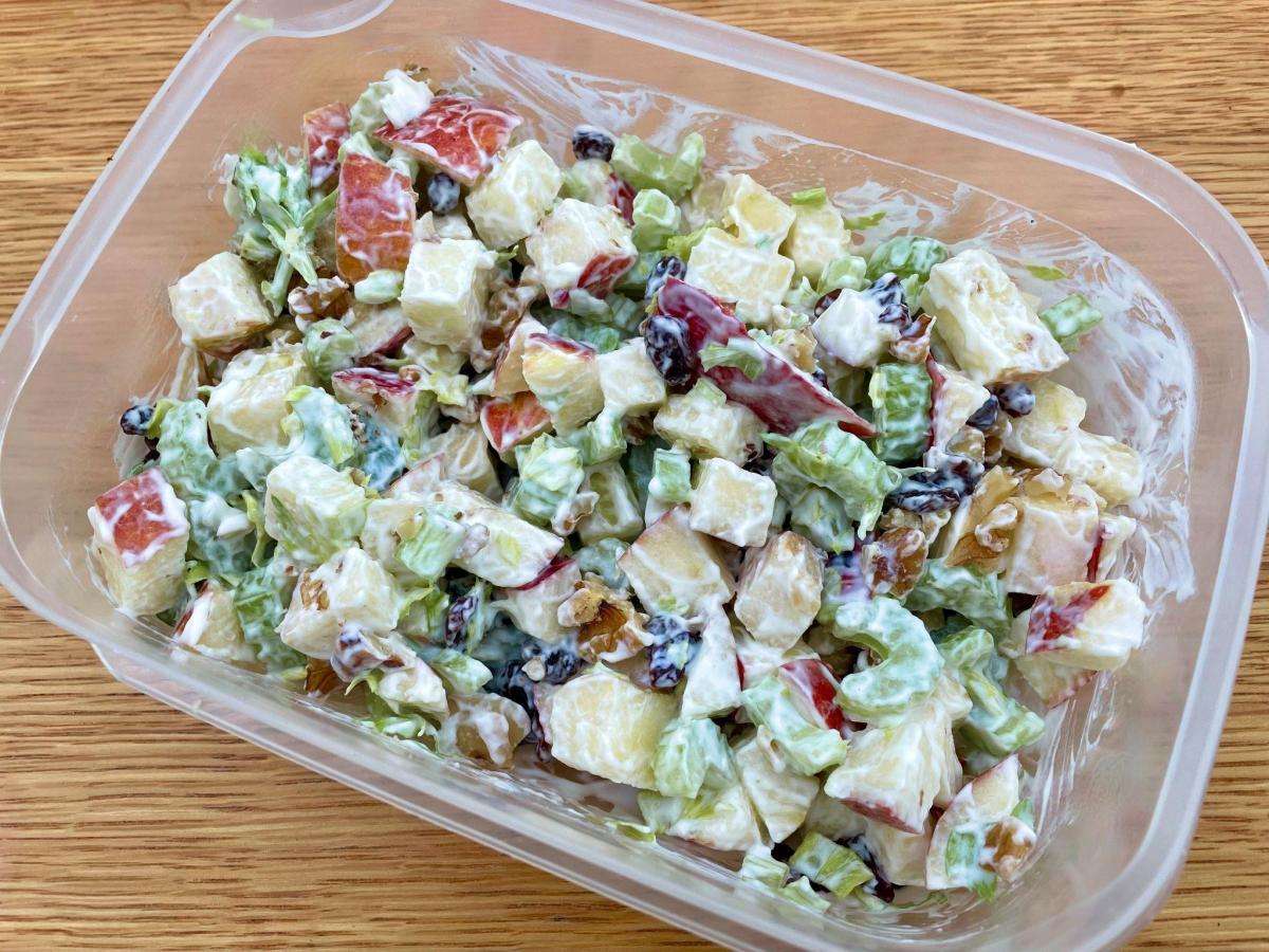 No mayo Waldorf salad for meal prep.